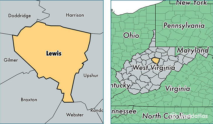 location of Lewis county on a map