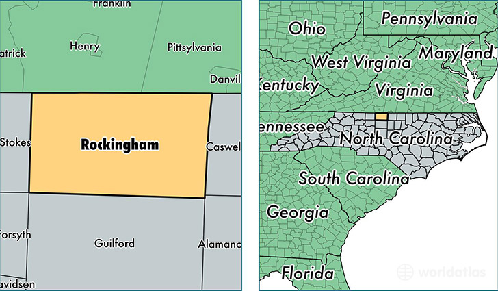 location of Rockingham county on a map