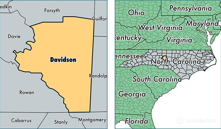 location of Davidson county on a map