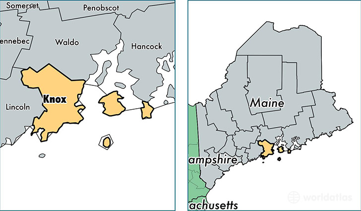 location of Knox county on a map