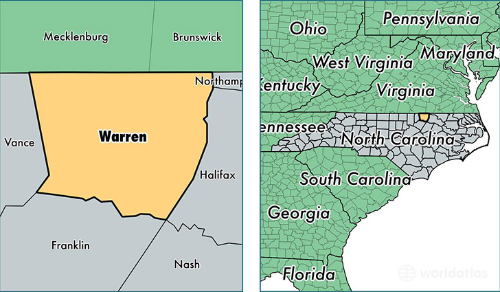 location of Warren county on a map