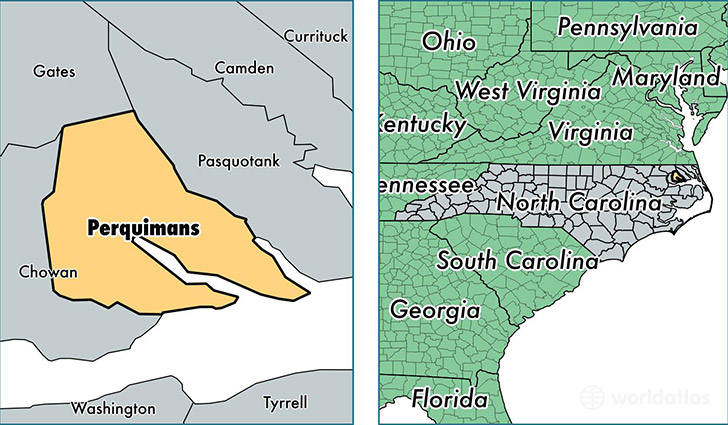 location of Perquimans county on a map