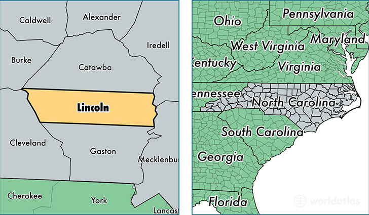 location of Lincoln county on a map