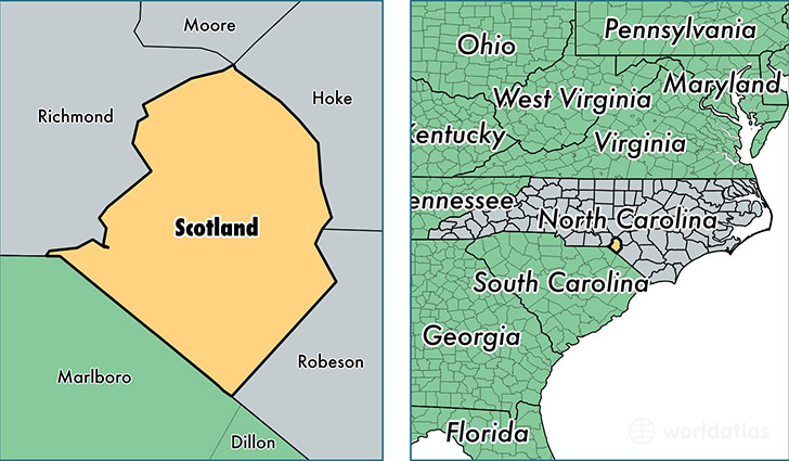 location of Scotland county on a map