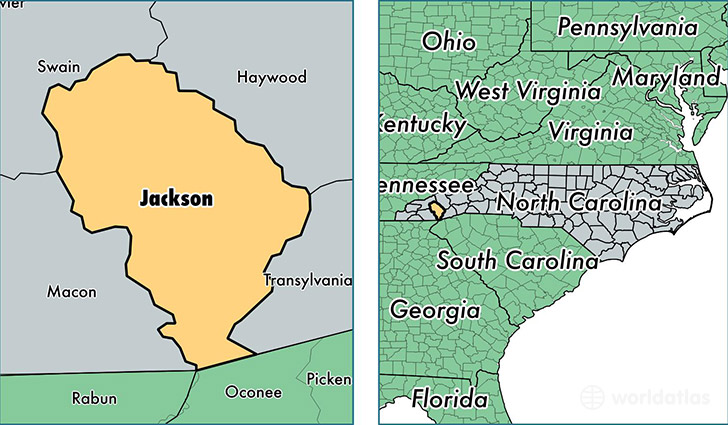 location of Jackson county on a map