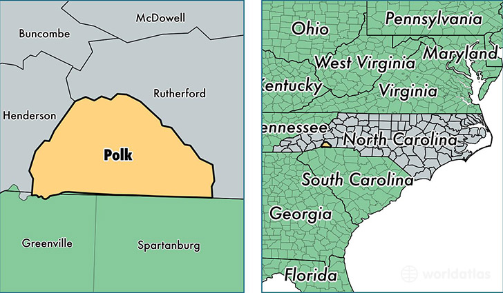 location of Polk county on a map