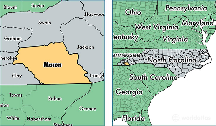 location of Macon county on a map