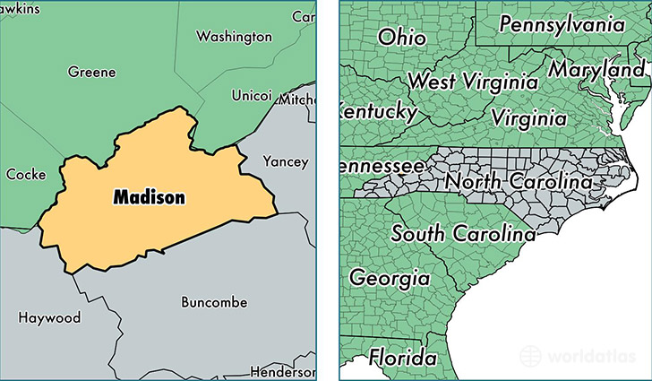 location of Madison county on a map