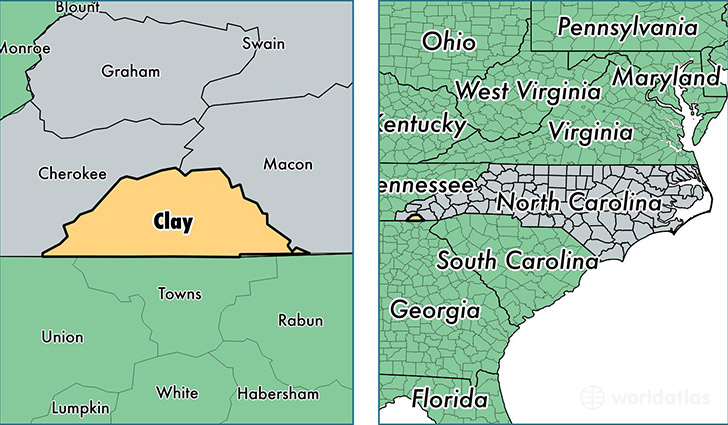 Clay County North Carolina Map Of Clay County Nc Where Is