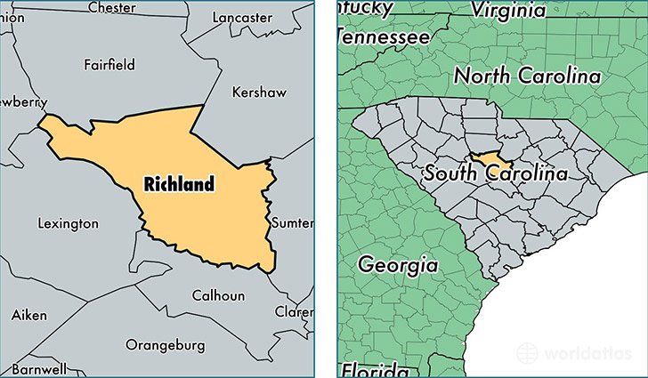 location of Richland county on a map