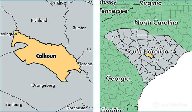 location of Calhoun county on a map