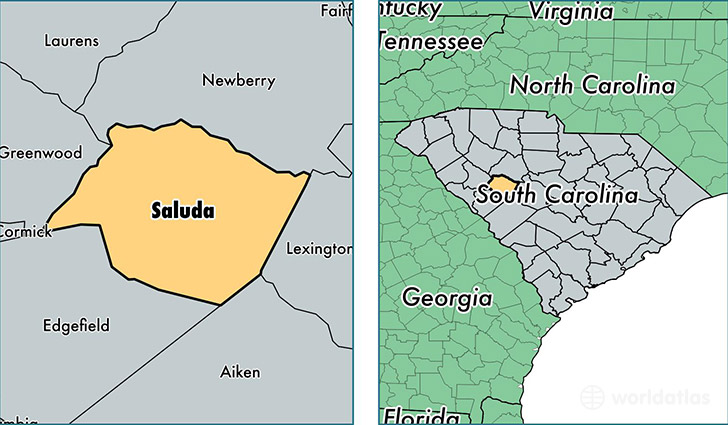 location of Saluda county on a map