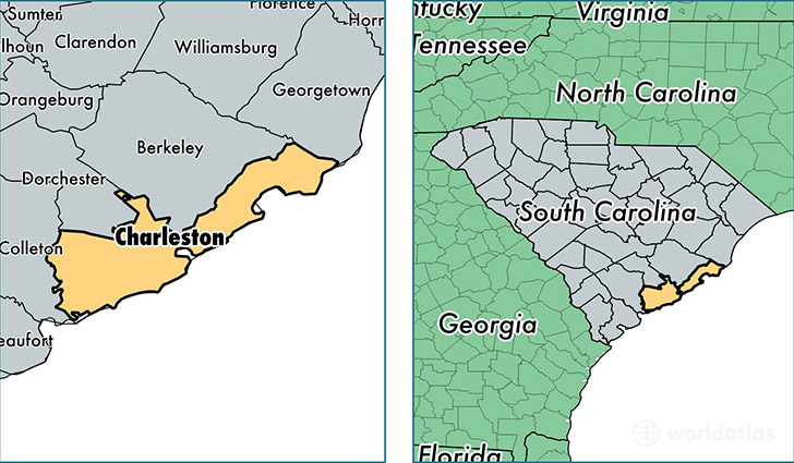 location of Charleston county on a map