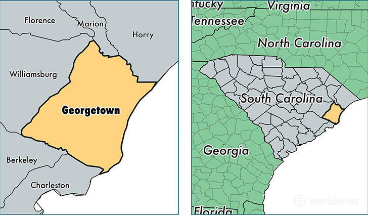 location of Georgetown county on a map