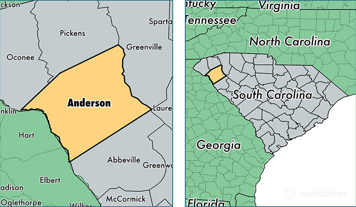 location of Anderson county on a map