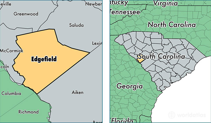 location of Edgefield county on a map