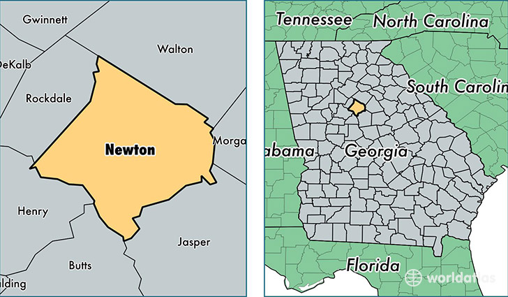 location of Newton county on a map
