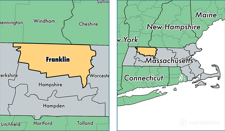 location of Franklin county on a map