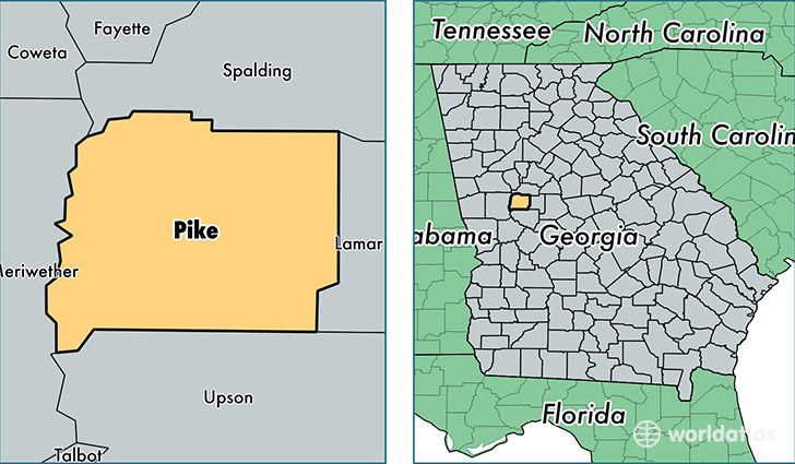 location of Pike county on a map