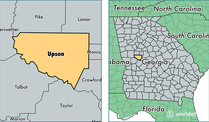 location of Upson county on a map