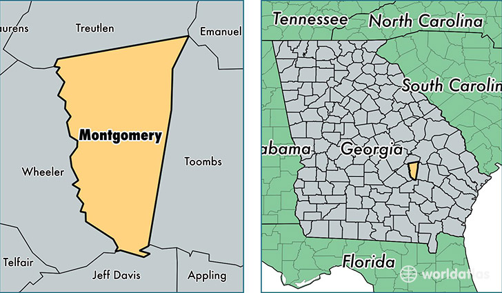 location of Montgomery county on a map