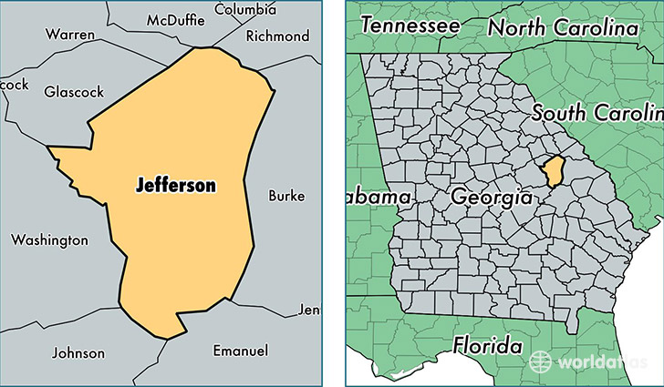 location of Jefferson county on a map