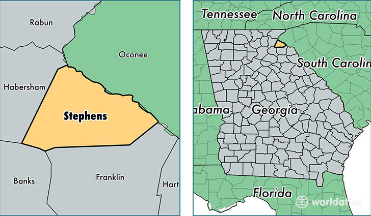 location of Stephens county on a map