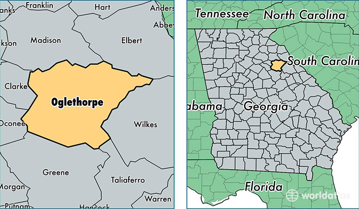 location of Oglethorpe county on a map