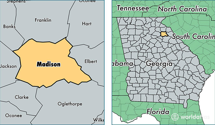 location of Madison county on a map