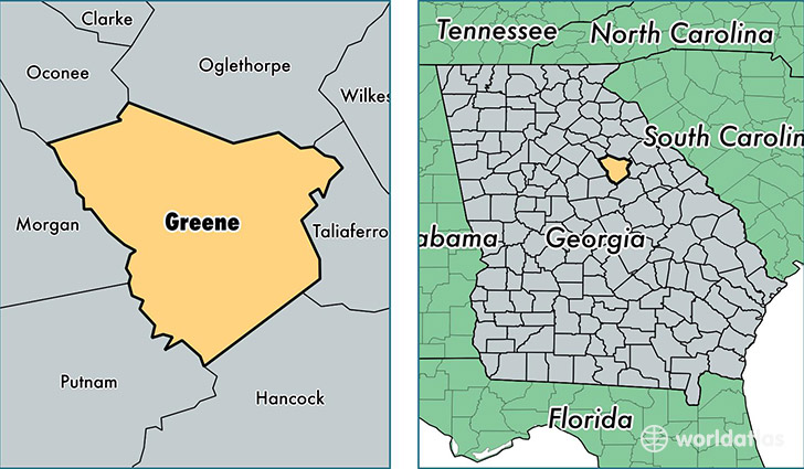 location of Greene county on a map