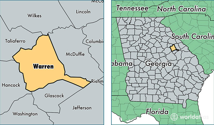 location of Warren county on a map