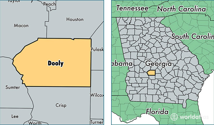 location of Dooly county on a map