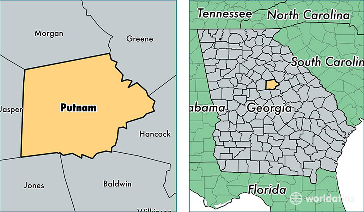 location of Putnam county on a map