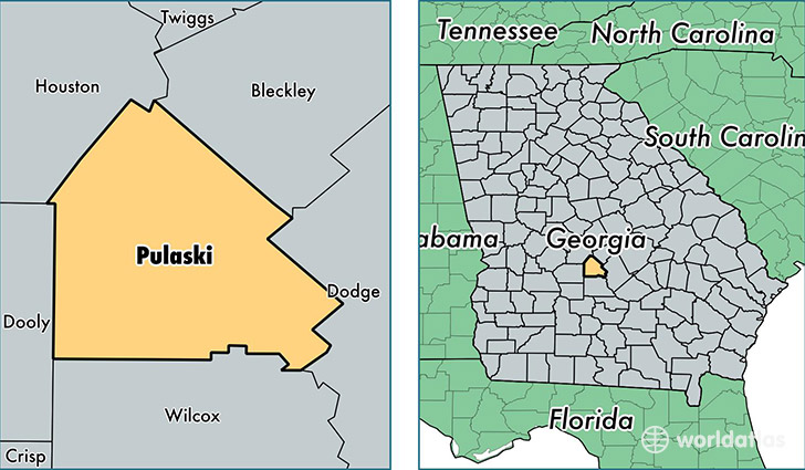 location of Pulaski county on a map