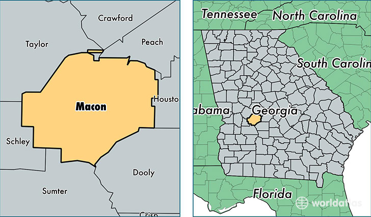 location of Macon county on a map