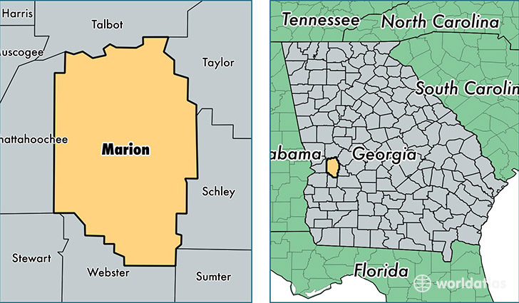 location of Marion county on a map