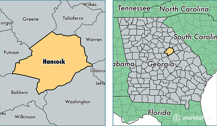 location of Hancock county on a map