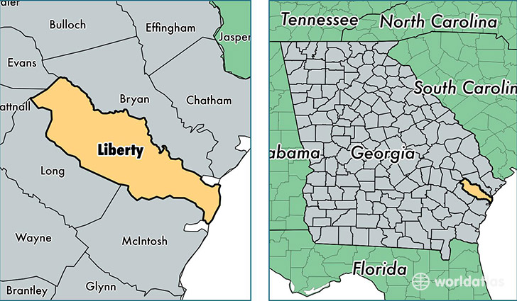 location of Liberty county on a map