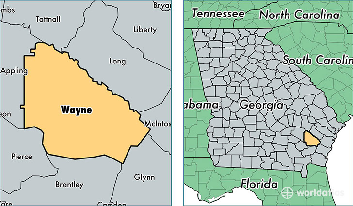 location of Wayne county on a map