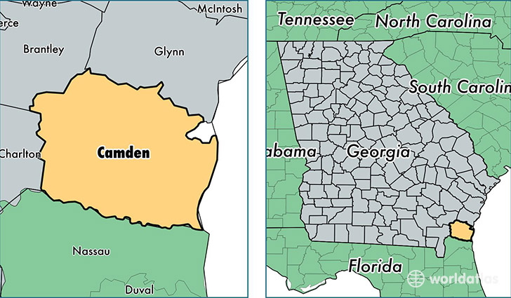 location of Camden county on a map