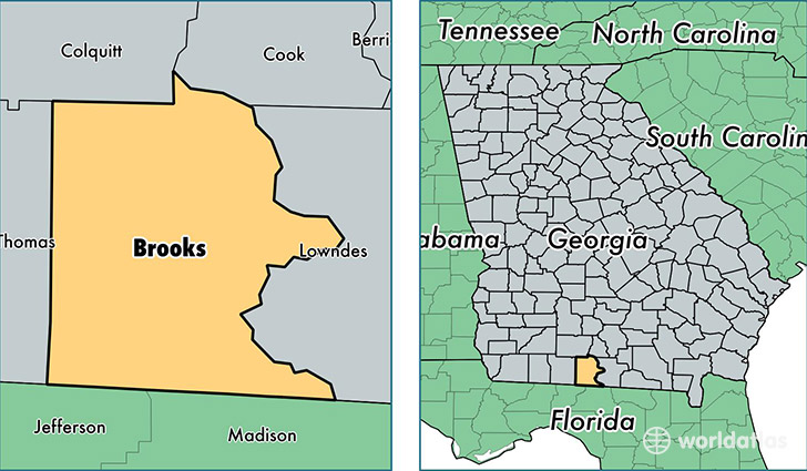 location of Brooks county on a map