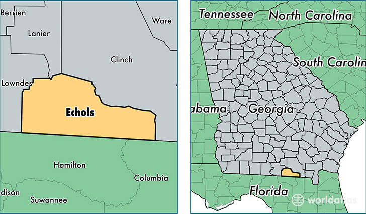 location of Echols county on a map
