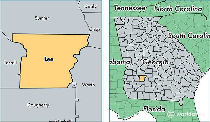 location of Lee county on a map