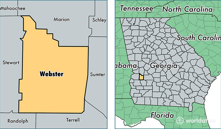 location of Webster county on a map