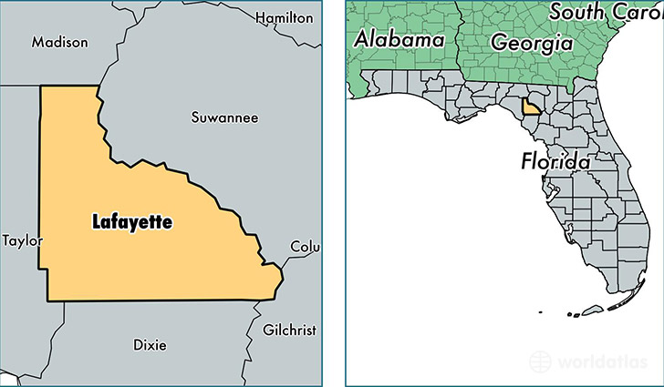 location of Lafayette county on a map