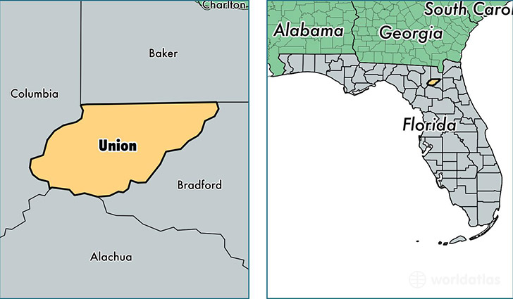 location of Union county on a map