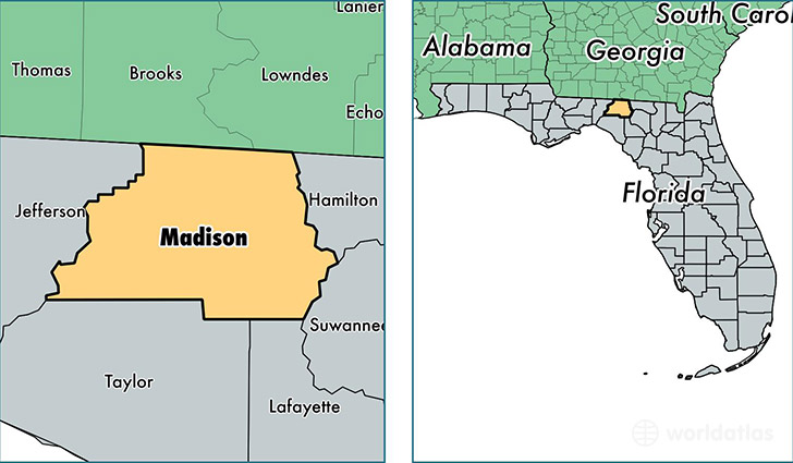 location of Madison county on a map