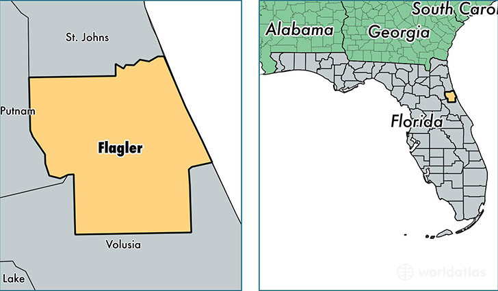 location of Flagler county on a map