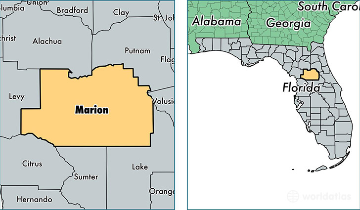 location of Marion county on a map