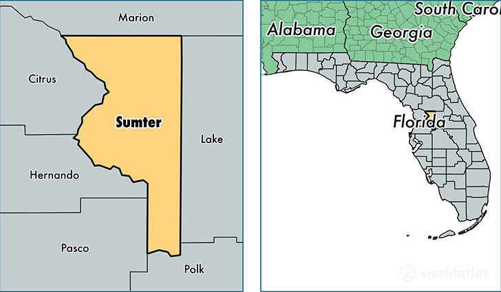 location of Sumter county on a map